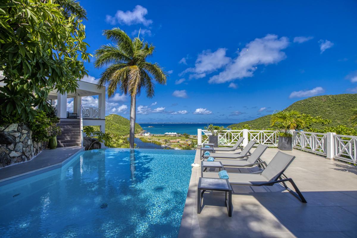 6 Location villa Casa Branca 3 chambres 6 personnes piscine vue mer à Anse Marcel à saint martin